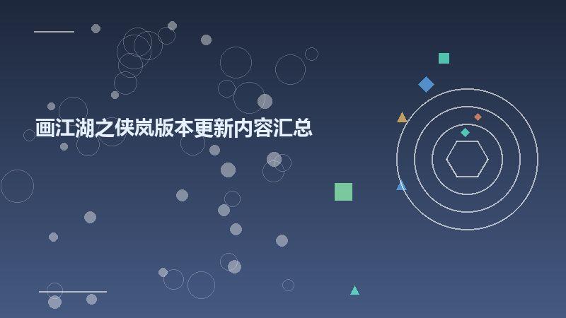画江湖之侠岚版本更新内容汇总